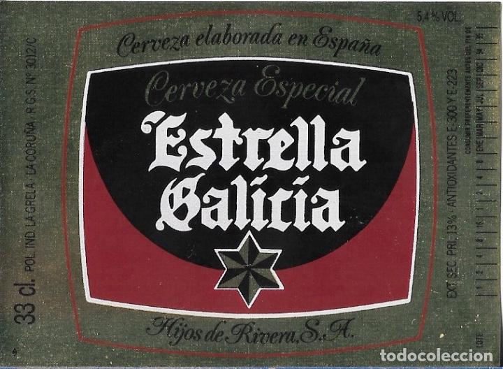 Coleccionismo de cervezas: ETIQUETA CERVEZA ESTRELLA GALICIA ESPECIAL 33 CL 1995 - SIN USAR