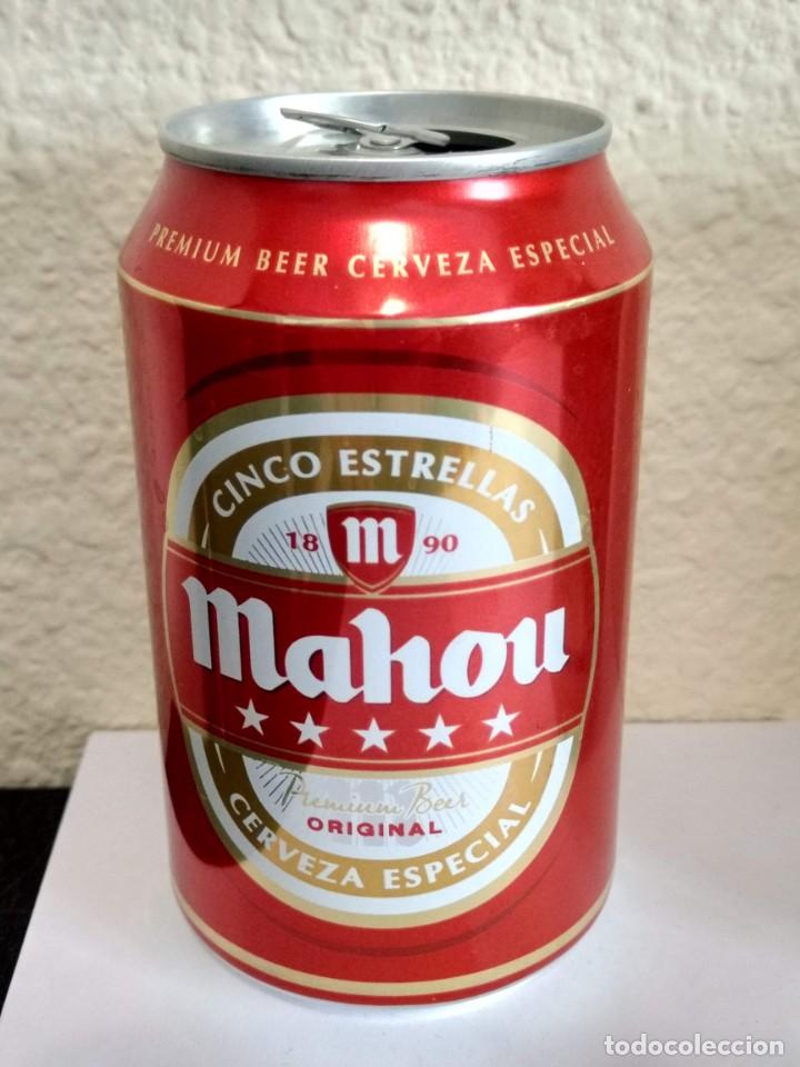 Sammeln von Brauereiartikeln: BOTE - LATA CERVEZA MAHOU CINCO ESTRELLAS ROJA