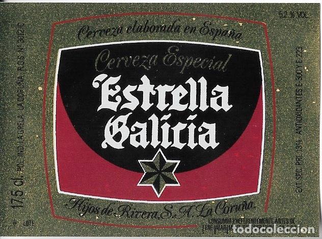 Coleccionismo de cervezas: ETIQUETA CERVEZA ESTRELLA GALICIA ESPECIAL 17,5 CL 1993 - SIN USAR