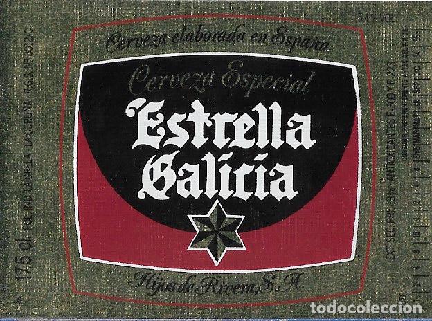 Coleccionismo de cervezas: ETIQUETA CERVEZA ESTRELLA GALICIA ESPECIAL 17,5 CL 1995 - SIN USAR