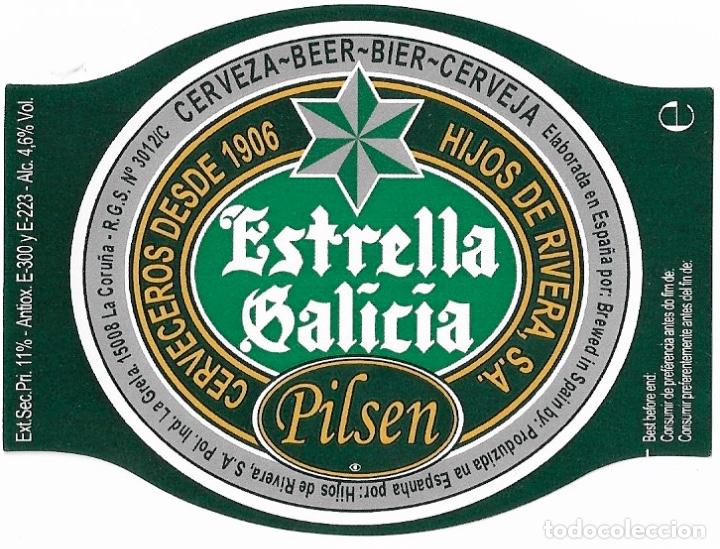 Coleccionismo de cervezas: ETIQUETA CERVEZA ESTRELLA GALICIA PILSEN - SIN USAR