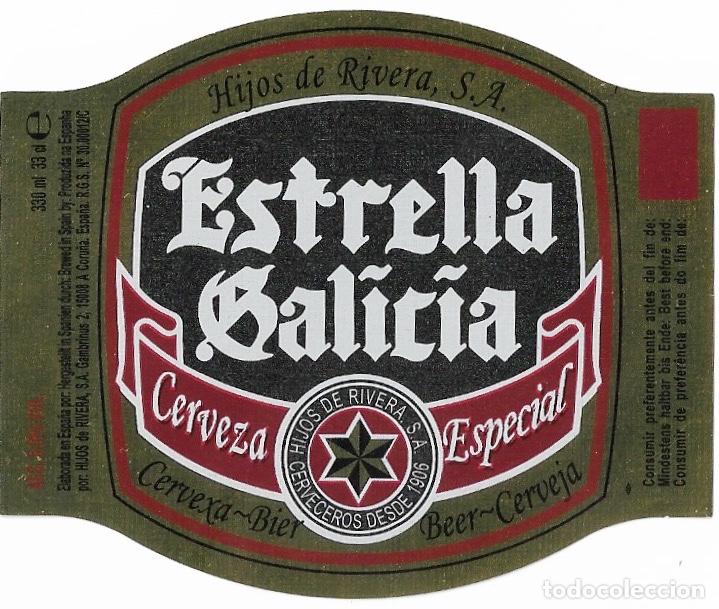 Coleccionismo de cervezas: ETIQUETA CERVEZA ESTRELLA GALICIA ESPECIAL 33 CL - SIN USAR