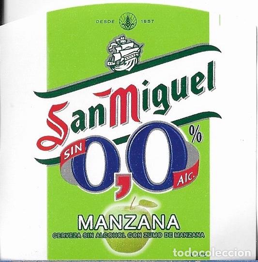 Coleccionismo de cervezas: ETIQUETA CERVEZA SAN MIGUEL 0,0 MANZANA R-1990 - SIN USAR