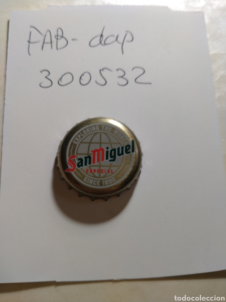 Coleccionismo de cervezas: CHAPA CERVEZA SAN MIGUEL REINO UNIDO FAB. dap