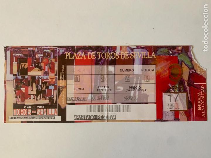 Coleccionismo de cervezas: ENTRADA DE TOROS PUBLICIDAD MAHOU, SEVILLA