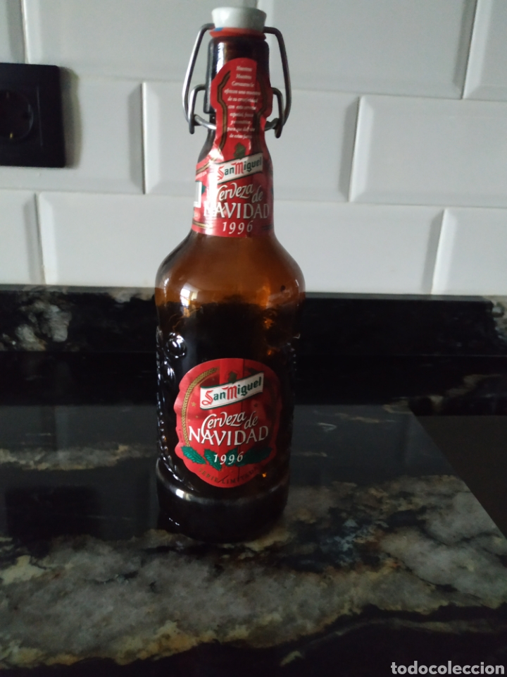 Coleccionismo de cervezas: Botella cerveza San Miguel especial Navidad 1996