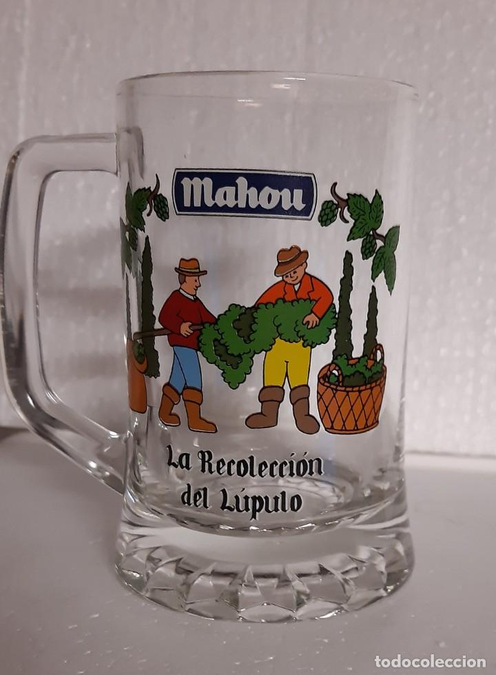 Coleccionismo de cervezas: JARRA MAHOU, SERIE FABRICACION CERVEZA, RECOLECCION LUPULO
