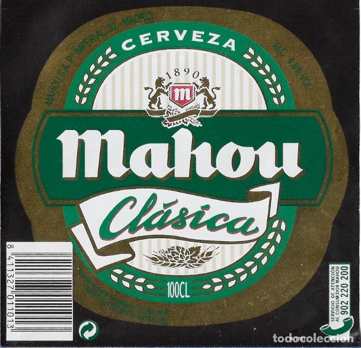Coleccionismo de cervezas: ETIQUETA CERVEZA MAHOU CLASICA 100 CL R1787 - SIN USAR