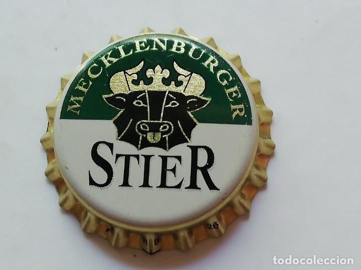 Collezionismo di birre: Chapa tap&oacute;n corona NUEVO de la cerveza alemana MECKLENBURGER STIER