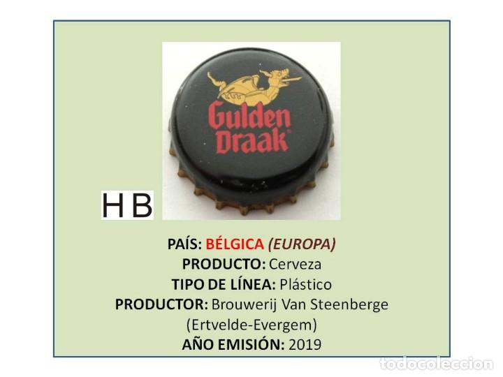 Coleccionismo de cervezas: TAPON CORONA CAPSULA CHAPA CERVEZA GULDEN DRAAK (B&Eacute;LGICA)