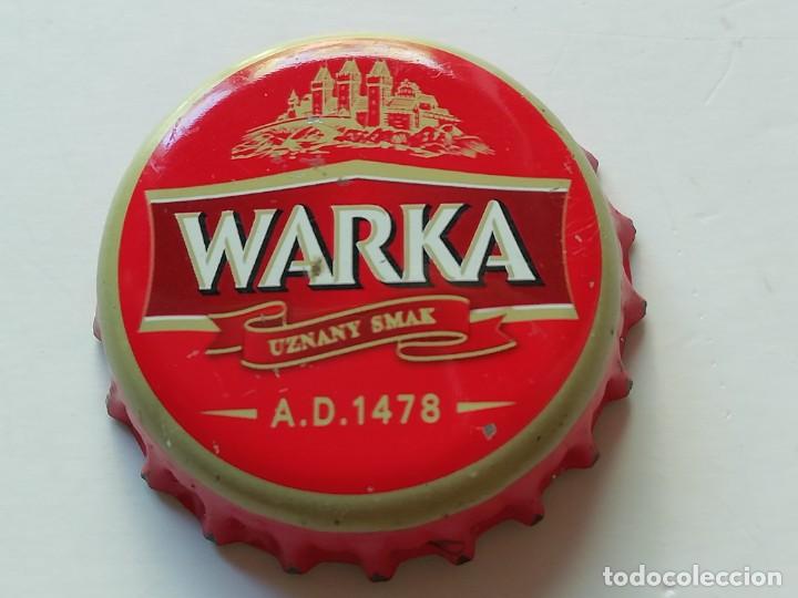 Colecionismo de cervejas: Chapa tap&oacute;n corona de la cerveza polaca WARKA UZNANY SMAK A.D. 1478