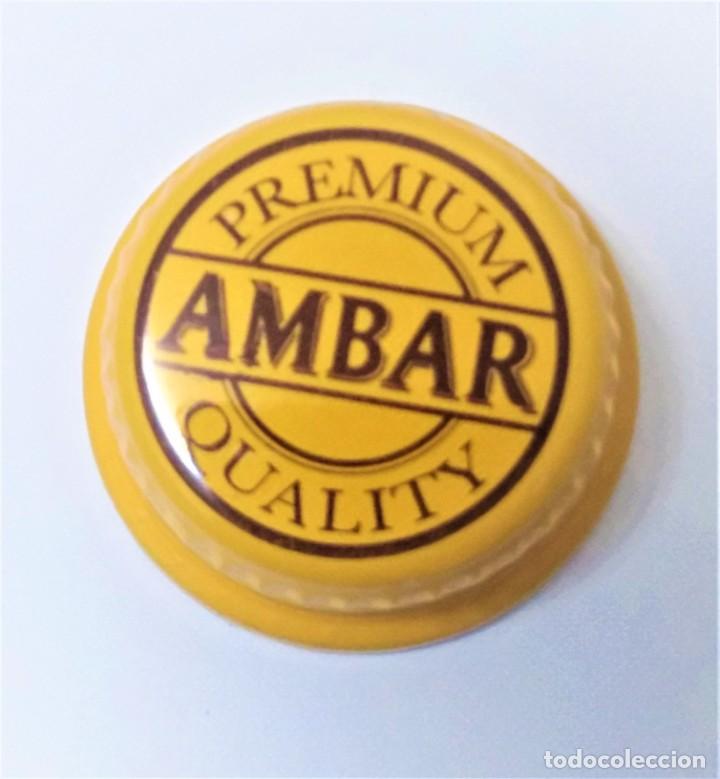 Coleccionismo de cervezas: + 0,99 euros envio Chapa Tap&oacute;n Rosca cerveza AMBAR ZARAGOZANA botella metalico cerveza cap