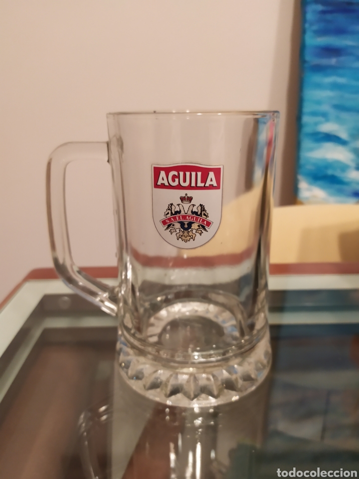 Coleccionismo de cervezas: Jarra Vintage cerveza &Aacute;guila 15 alto x 9cm diametro