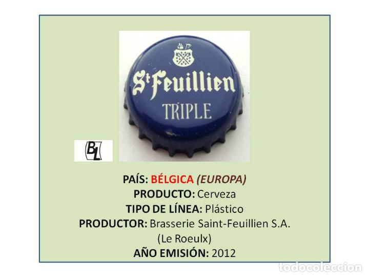 Coleccionismo de cervezas: TAPON CORONA CAPSULA CHAPA CERVEZA ST. FEUILLIEN TRIPLE (B&Eacute;LGICA)