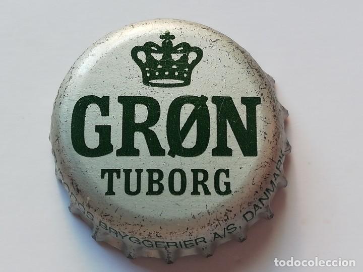 Coleccionismo de cervezas: Chapa tap&oacute;n corona de la cerveza de Dinamarca TUBORG GRON