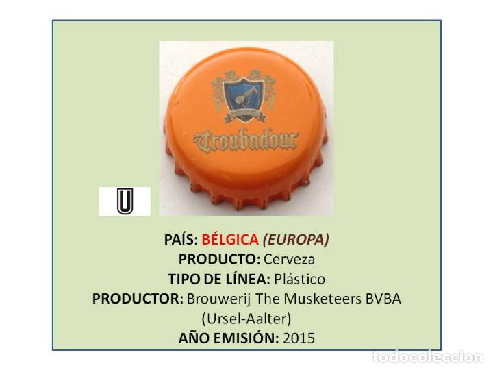 Coleccionismo de cervezas: TAPON CORONA CAPSULA CHAPA CERVEZA TROUBADOUR (B&Eacute;LGICA)