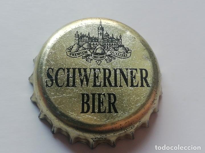 Coleccionismo de cervezas: Chapa tap&oacute;n corona de la cerveza alemana SCHWERINER BIER