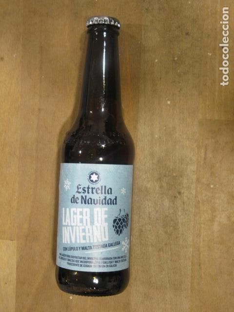 Coleccionismo de cervezas: CERVEZA ESTRELLA DE GALICIA LAGER DE INVIERNO NAVIDAD 2021 - 33 CL