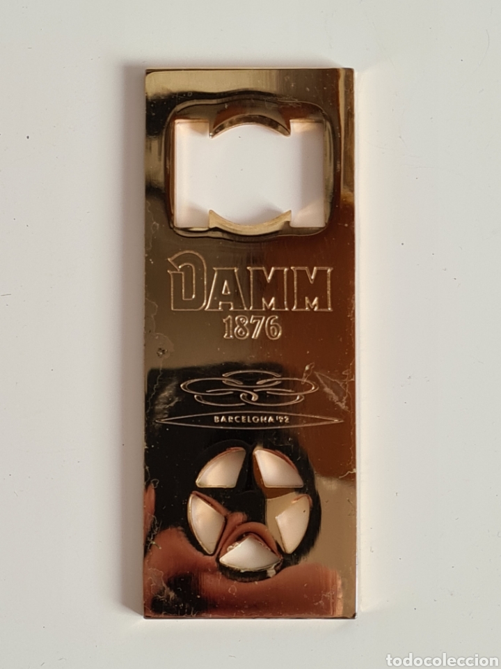 Coleccionismo de cervezas: Abridor Cervezas Damm logo Juegos Barcelona 92