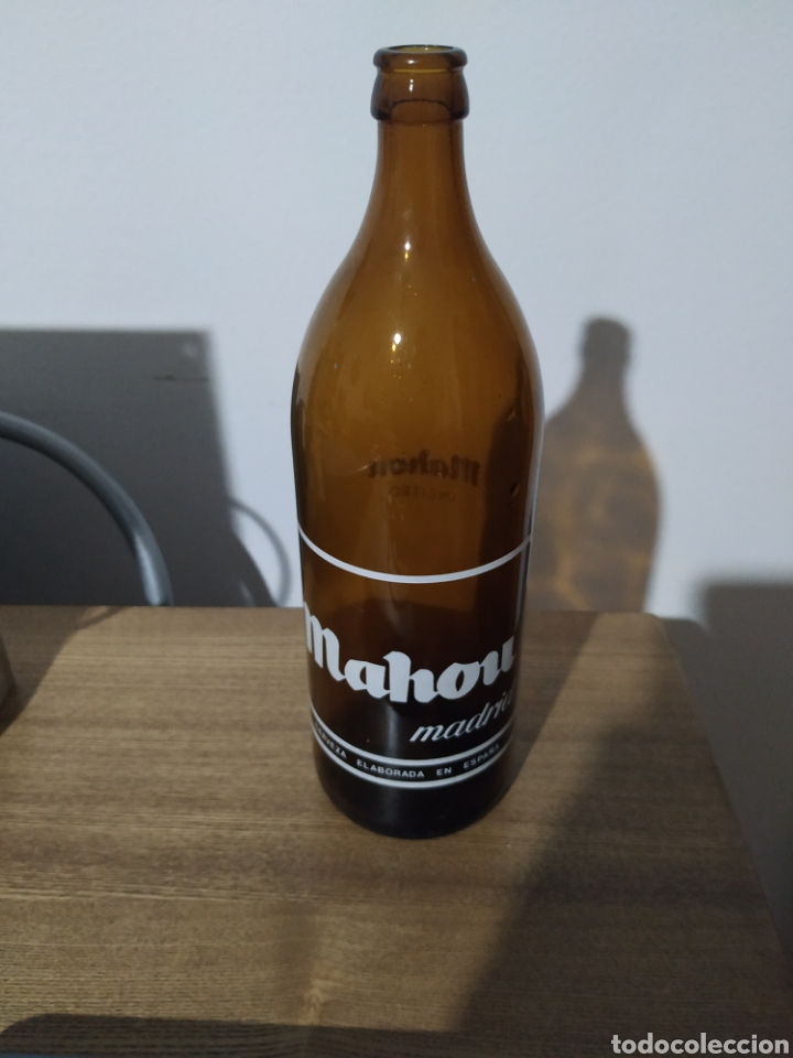 Collectable Beer: Botella antigua Litrona Mahou 1L