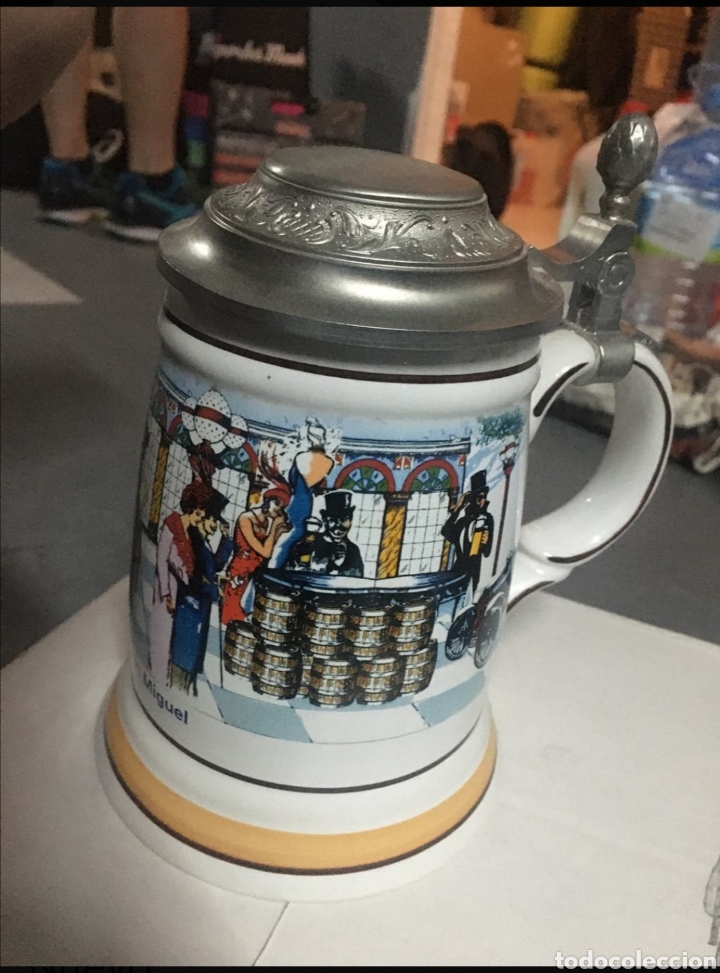 Coleccionismo de cervezas: Jarra con tapa - Foto 1