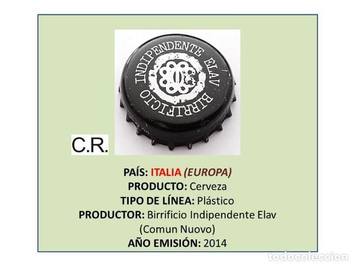 Coleccionismo de cervezas: TAPON CORONA CAPSULA CHAPA CERVEZA INDIPENDENTE ELAV (ITALIA)