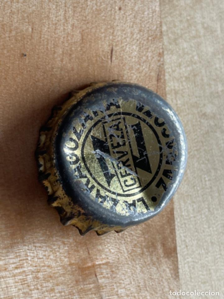 Coleccionismo de cervezas: ANTIGUA CHAPA AMBAR LA ZARAGOZANA