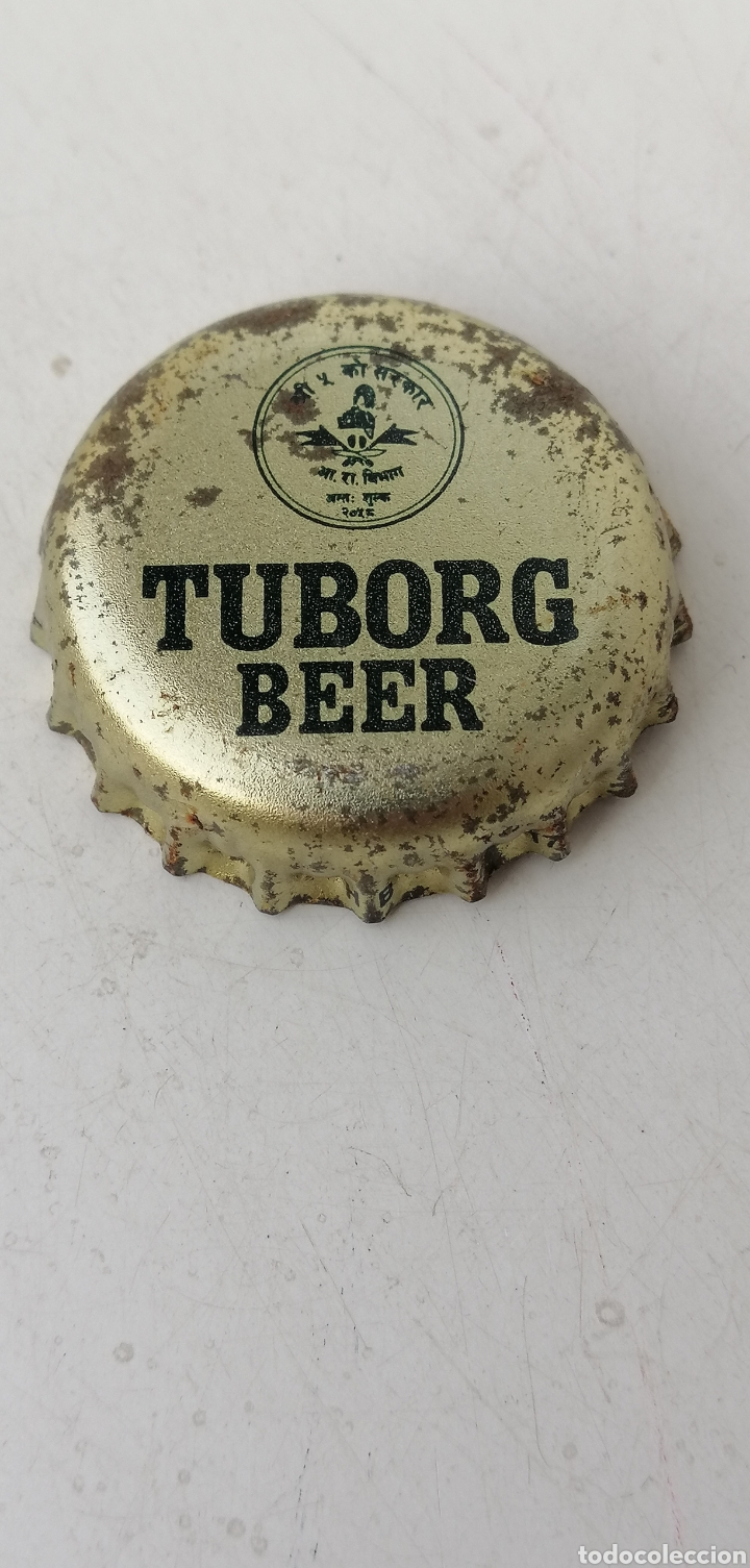 Coleccionismo de cervezas: CHAPA TAP&Oacute;N CORONA CAPSULE BEER CERVEZA NEPAL TUBORG-2- CIRCULO PEQUE&Ntilde;O.(13)--LOTE N. 3377--CARMANJO