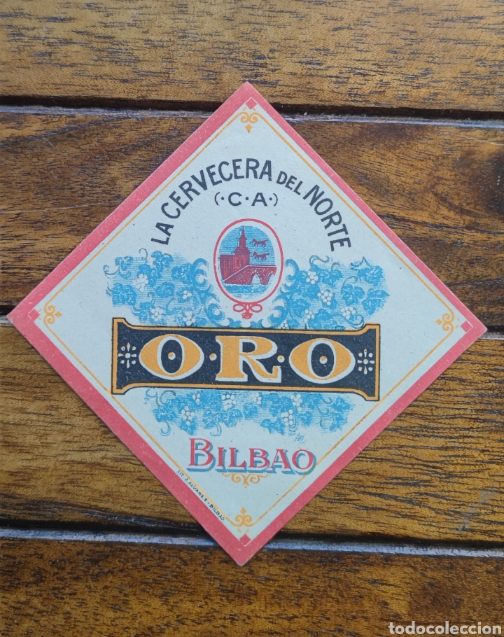 Collectable Beer: Antigua Etiqueta cerveza ORO cervecera del norte