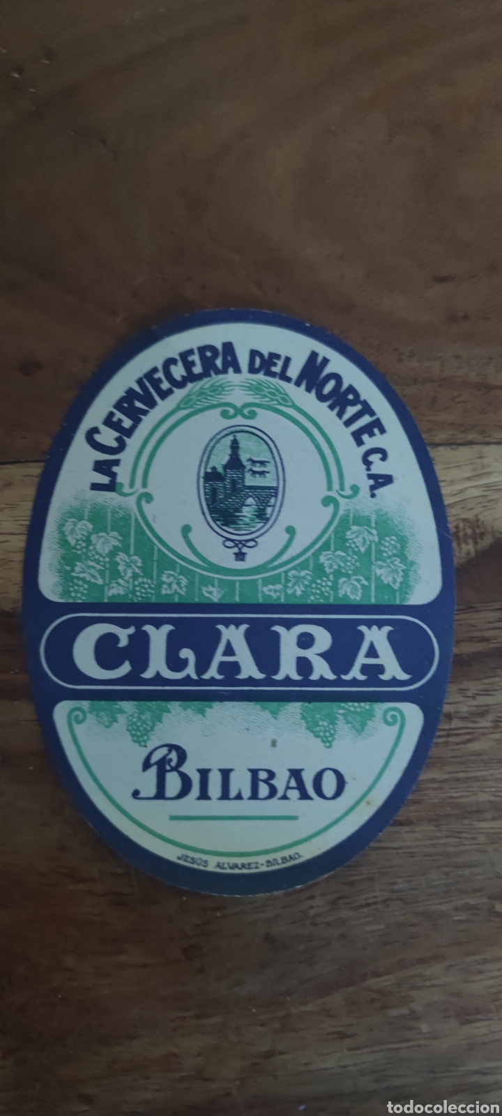 Coleccionismo de cervezas: Antigua Etiqueta cerveza CLARA cervecera del norte