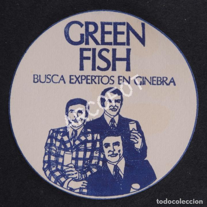 Coleccionismo de cervezas: Coasters - Posavasos - GREEN FISH - BUSCA EXPERTOS EN GINEBRA - EL DE LA FOTO - COMO EN LA FOTO