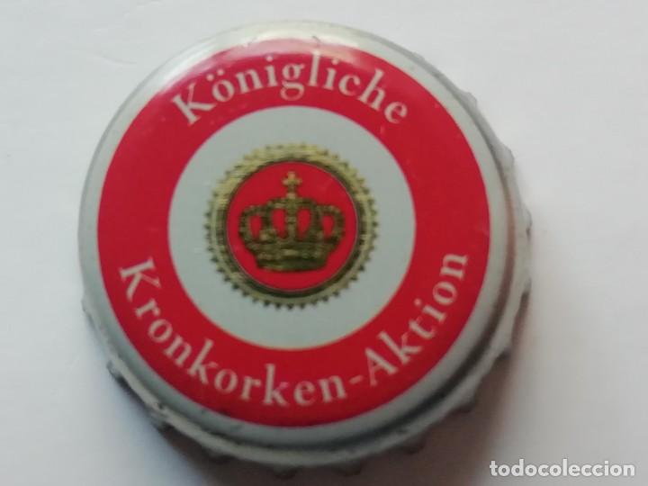Coleccionismo de cervezas: Chapa tap&oacute;n corona de la cerveza alemana K&Ouml;NIG PILSENER k&Ouml;NIGLICHE KRONKORKEN-AKTION