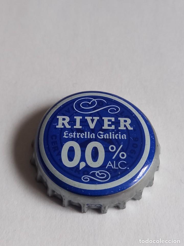 Coleccionismo de cervezas: CHAPA CERVEZA ESTRELLA GALICIA, RIVER 0,0. FACTOR&Iacute;A Z