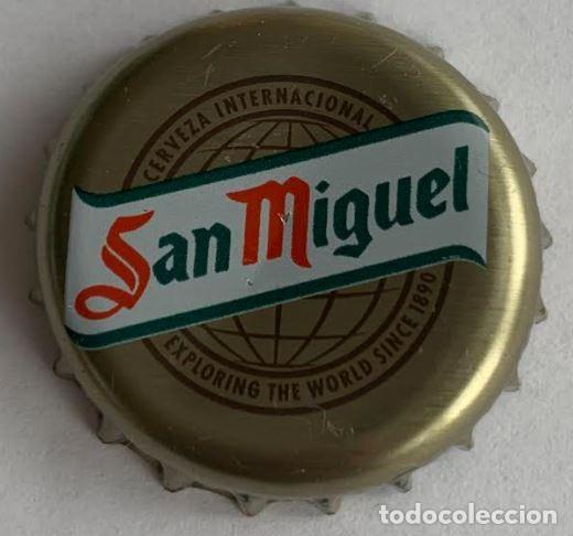 Coleccionismo de cervezas: Chapa Cerveza San Miguel Reino Unido.