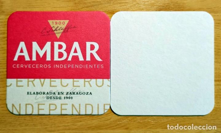 Coleccionismo de cervezas: POSAVASOS CERVEZA AMBAR LA ZARAGOZANA