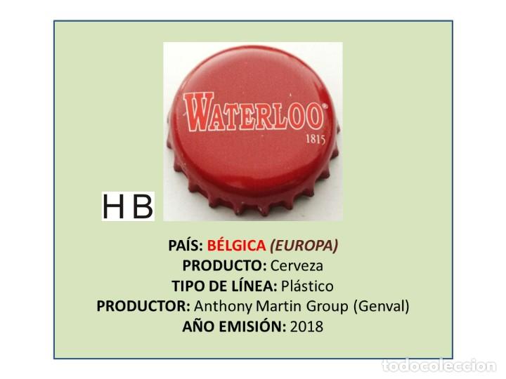 Coleccionismo de cervezas: TAPON CORONA CAPSULA CHAPA CERVEZA WATERLOO (B&Eacute;LGICA)