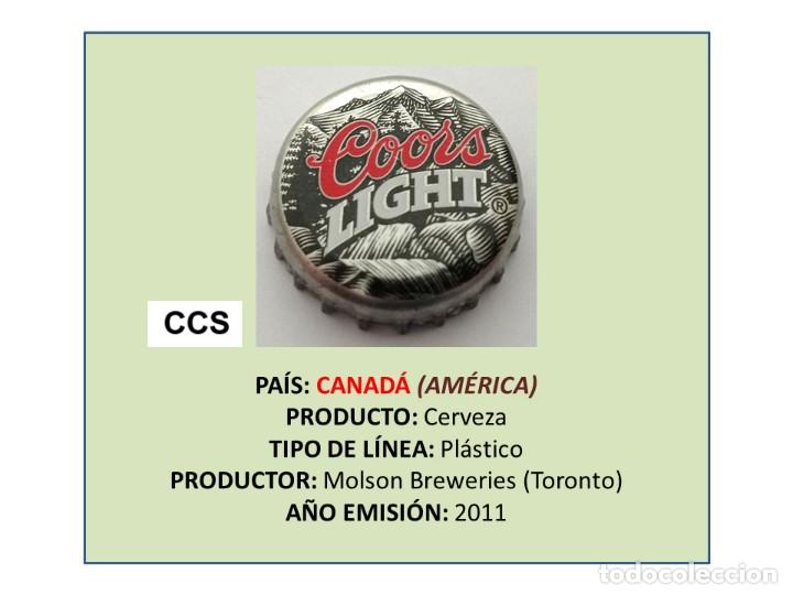 Coleccionismo de cervezas: TAPON CORONA CAPSULA CHAPA CERVEZA COORS LIGHT (CANAD&Aacute;)