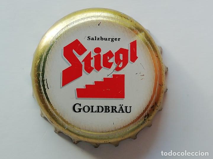 Coleccionismo de cervezas: Chapa tap&oacute;n corona de la cerveza austr&iacute;aca STIEGL GOLDBR&Auml;U (en may&uacute;sculas) - SALZBURGER
