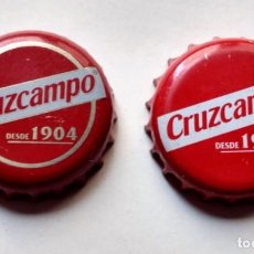 Coleccionismo de cervezas: LOTE CHAPAS CHAPA - TAPA CORONA CERVEZA CRUZCAMPO DESDE 1904- 2 MODELOS- CAPS- TAPON. Lote 322715933