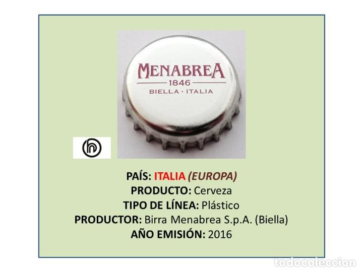 Coleccionismo de cervezas: TAPON CORONA CAPSULA CHAPA CERVEZA MENABREA (ITALIA)