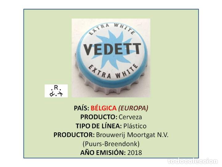Coleccionismo de cervezas: TAPON CORONA CAPSULA CHAPA CERVEZA VEDETT EXTRA WHITE (B&Eacute;LGICA)