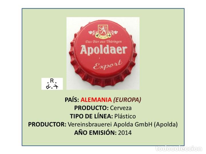 Coleccionismo de cervezas: TAPON CORONA CAPSULA CHAPA CERVEZA APOLDAER EXPORT (ALEMANIA)