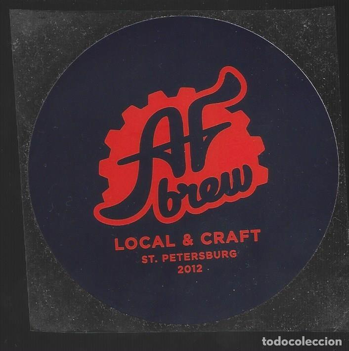 Coleccionismo de cervezas: 1 Pegatina adhesivo Cerveza AF BREW San Petersburgo Rusia nueva