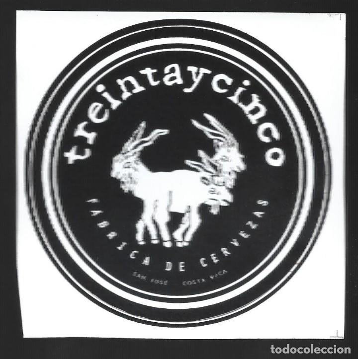 Coleccionismo de cervezas: 1 Pegatina adhesivo Cerveza Treintaycinco Costa Rica nueva