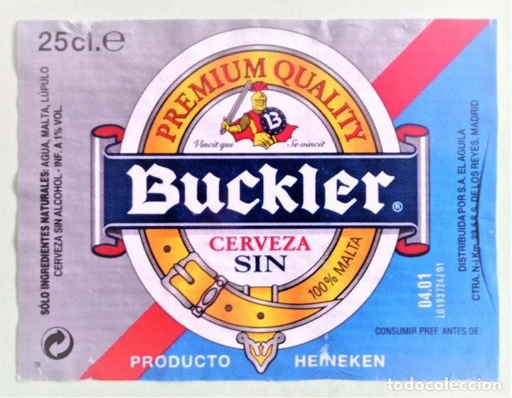 Coleccionismo de cervezas: ETIQUETA DE CERVEZA BUCKLER (HEINEKEN - EL &Aacute;GUILA) (ESPA&Ntilde;A)