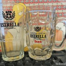 Coleccionismo de cervezas: JARRA Y VASO CERVEZA ESTRELLA DORADA DAMM. Lote 328030053