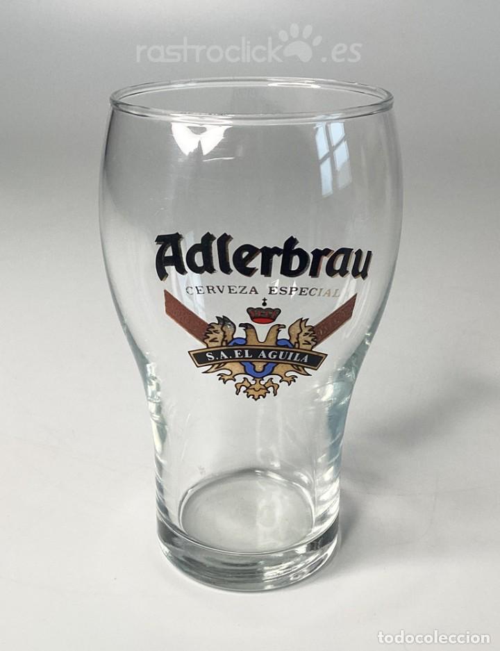 Coleccionismo de cervezas: Vaso cerveza especial Adlerbrau El Aguila
