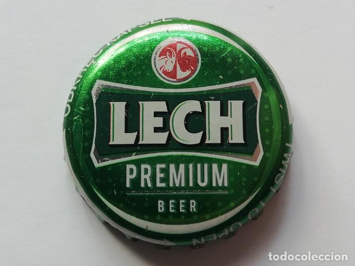 Coleccionismo de cervezas: Chapa tap&oacute;n corona de la cerveza polaca LECH PREMIUM BEER (odkrec kapsel - twist to open)