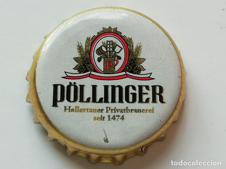 Coleccionismo de cervezas: Chapa tap&oacute;n corona de la cerveza alemana P&Ouml;LLINGER HALLERTAUER PRIVATBRAUEREI SEIT 17474