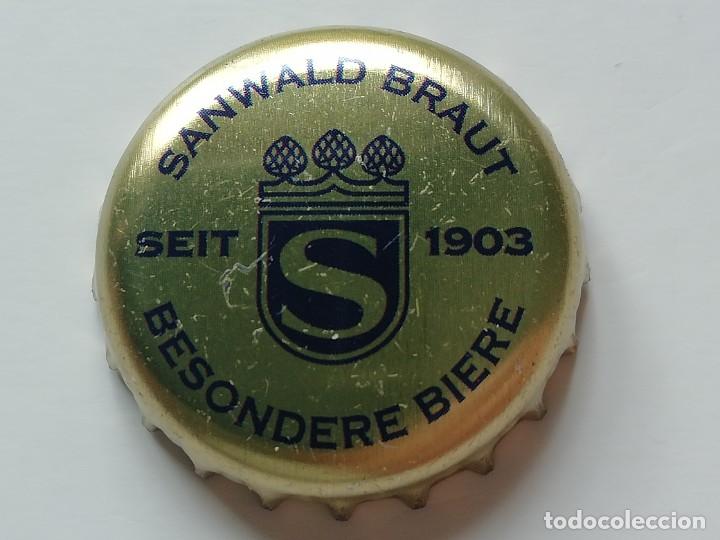 Coleccionismo de cervezas: Chapa tap&oacute;n corona de la cerveza alemana SANWALD BRAUT BESONDERE BIERE
